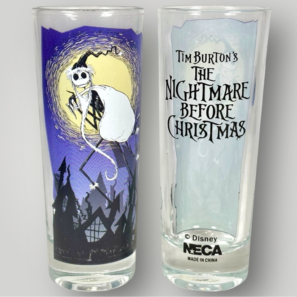 Nightmare Before Christmas Shot Glasses “Rooftop Jack” 2008 NIB